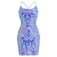thumbnail image 2 of IBTOM CASTLE Women's Sequin Mini Dress Sparkly Glitter Strap V-Neck Bodycon Cocktail Party Homcoming Short Dresses XS Sky Blue, 2 of 8