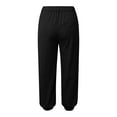 thumbnail image 5 of Women's Plus Size Under $10 Stretch Capri Pants with Pockets Loose Fitting High Waisted Button Zipper Casual Summer Comfort Capri, 5 of 5