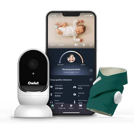 UPC: 0850028962954 | Owlet PS03N55NJ Dream Duo: Dream Sock Baby Monitor and HD Camera Deep Sea Green