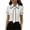 White, variant on Short Sleeve Button Down Shirts for Women Contrast Piping Collared Blouse with Detachable Tie Solid Color Elegant Office Work Shirt Soft Breathable Casual Commuter Top