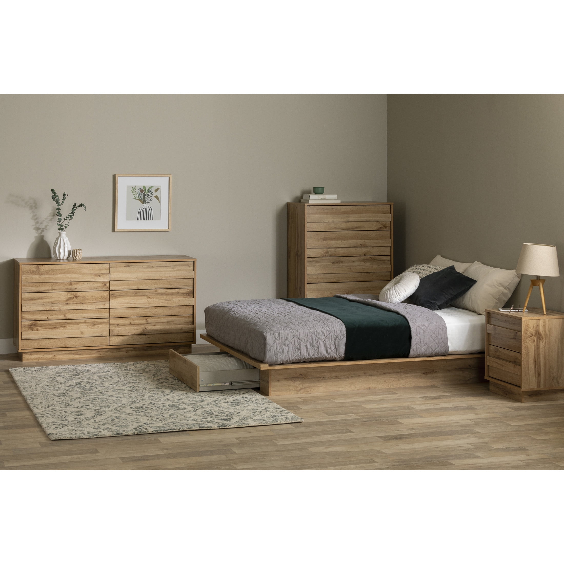 South Shore Serrano, Contemporary Bed, Full/Queen Brown