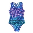 thumbnail image 3 of inhzoy Kids Girls Printed Ballet Dance Bodysuit Criss Cross Straps Back Dance Leotard Dancewear, 3 of 5