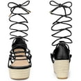 thumbnail image 2 of Unique Bargains Women's Lace Up Platform Wedge Heel Strappy Sandals, 2 of 5