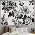 thumbnail image 2 of Autua Floral Pattern Black White Tapestry Wall Hanging Home Decor 60x50inch, 2 of 6