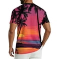 thumbnail image 6 of Domuza Men's Summer Streetwear Causal T Shirts Ombre Tropical Print Crewneck Short Sleeve Tee Shirts Tops Deep Red M, 6 of 6