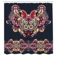 thumbnail image 5 of Ethnic Shower Curtain, Ukrainian Embroidery Fashioned Ornate Paisley with Unique Features Motif, Fabric Bathroom Set with Hooks, 69W X 75L Inches Long, Violet and Dark Grey, by Ambesonne, 5 of 5