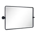 thumbnail image 5 of TEHOME Horizontal Farmhouse Black Metal Framed Rounded Pivot Rectangle Bathroom Mirror 30x20", 5 of 9