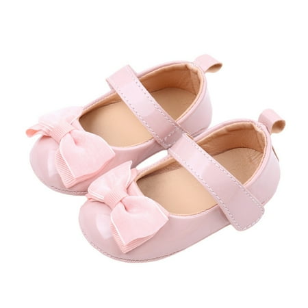 

Loliuicca Baby Girls Princess Shoes Cute Bow Leather Soft Sole Sweet Crib Shoes