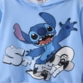 thumbnail image 3 of Disney Stitch Kids Hooded Sweatshirt Toddler Kids Clothes Long Sleeves Top Blue Graphic Skateboard Print Hoodie Sizes 2-9Y, 3 of 7