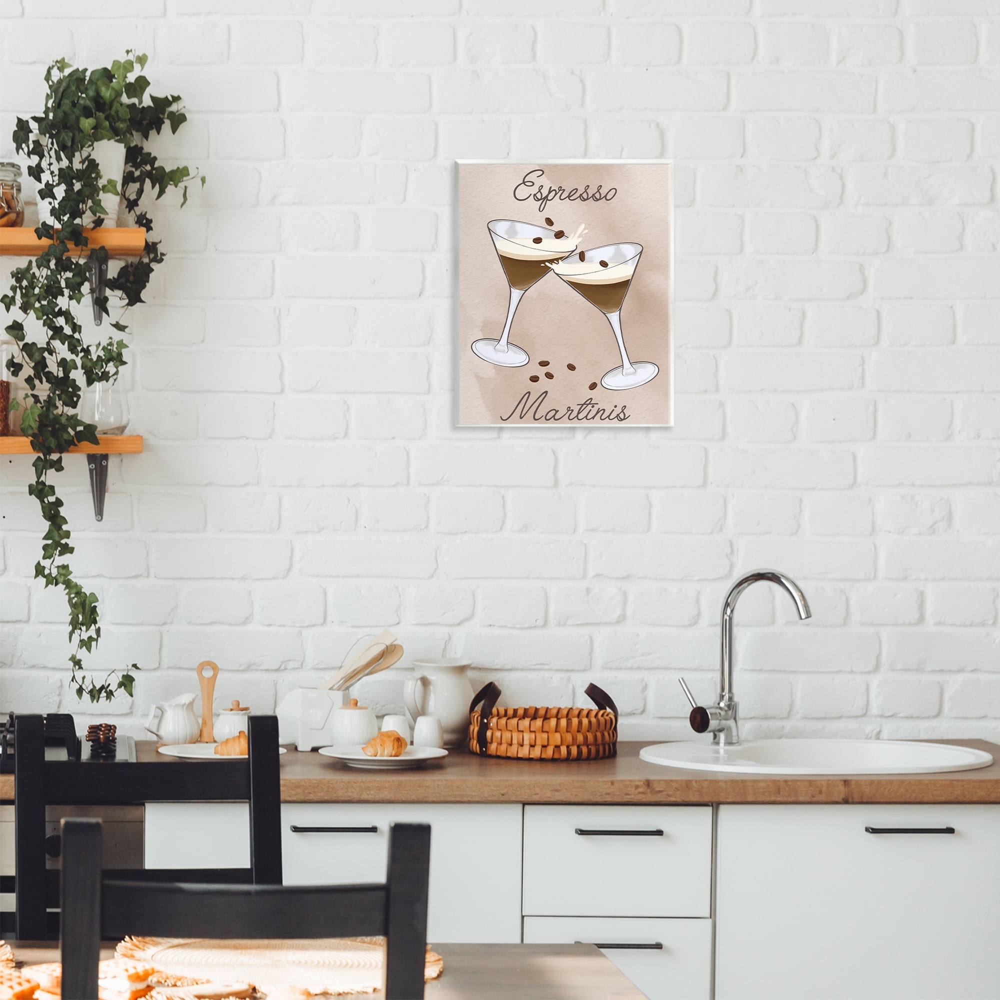 Stupell Industries Cheers Espresso Martinis Wall Plaque Art, design by Marcus Prime
