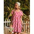 thumbnail image 4 of Ekouaer Nightgowns for Women Short Sleeve Sleepshirt V Neck Short Nightshirt Pullover Soft Ruffled Sleepwear, 4 of 6