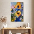 thumbnail image 2 of Elephant Stock Sunflowers In Blue Vase Wall Art - Vertical Multi Panel Canvas - Living Room Wall Decor - Floral And Botanical Multi Panel - Blue And Orange Decor By Richard Wallich - 24" x 38", 2 of 8