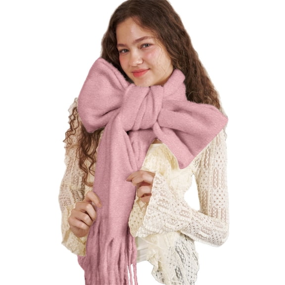 Womens Thick Woolen White scarf Outerwear Scarf Warm Shawl Plush Scarf Wrap Winter Neck Warmer Scarf Wrap