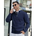 thumbnail image 3 of COOFANDY Mens Quarter Zip Pullover Sweater Slim Fit Lightweight Casual Knit Pullover Sweaters, 3 of 7