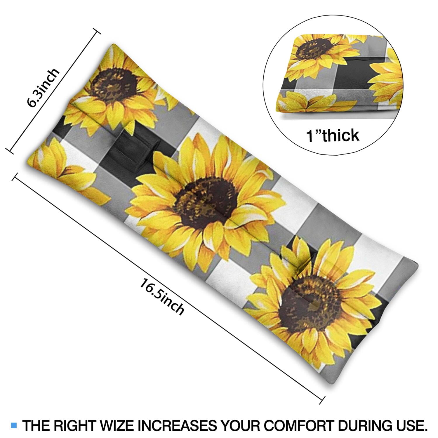 Sunflower and Butterfly Print Seatbelt Pillow - Plush Mastectomy Car Cushion - Boho Floral Design for Post Surgery Comfort - Women's Gift Idea