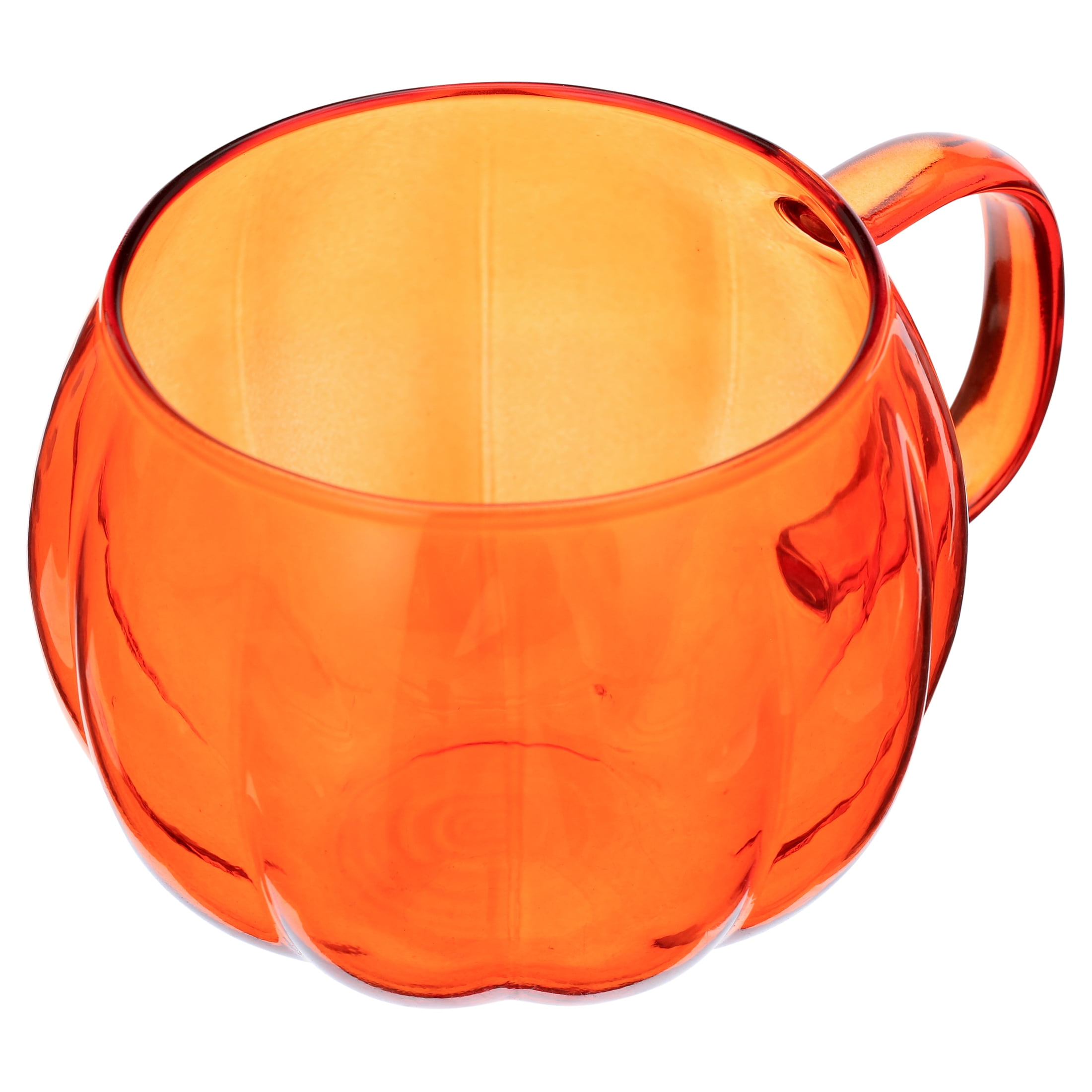 Way To Celebrate Orange Glass Pumpkin Mug 4 Pack Drinkware Sets