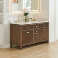 thumbnail image 2 of Cerrito 60" Wood Vanity in Brown Brushed Oak Engineered Stone Top/NM, 2 of 14
