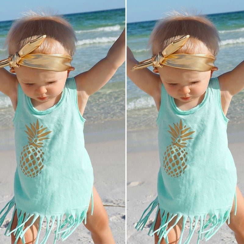 0 5T Baby Girls Princess Beach Dress Kids Casual Sundress Clothes Tassel Dresses Walmart