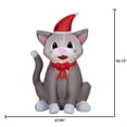 thumbnail image 3 of Gato atigrado inflable navideño con gorro de Santa y LED de 89 cm, 3 of 4