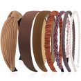 thumbnail image 1 of VELSCRUN Diademas para Mujer 7 Piezas Diferentes Bandas para la Cabeza de Perlas sólidas anudadas de Color marrón Oscuro Banda para el Cabello Antideslizante para Mujeres Gilrs Accesorios de Moda para, 1 of 5