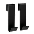 thumbnail image 1 of SimplyHooks Ganchos para puerta de ducha de 3 pulgadas, color negro, paquete de 2 ganchos para toallas de ducha, ganchos para puerta de ducha para puerta de ducha de vidrio sin marco, 3/8 pulgadas (10, 1 of 5