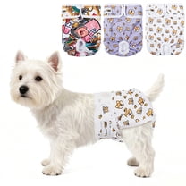 Bella & Pal × PJai & Friends Female Dog Diapers, 3-Pack, Highly Absorbent Washable Diapers for Small Dogs, Leak-Proof Puppy Diapers, XS