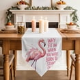 thumbnail image 3 of Table Runners 36 Inches Long, Pink Flamingo Cotton Linen Kitchen Dining Coffee Table Runner for Party Home Decor, Summer Animal Gradient Watercolor Tabletop Dresser Scarves Runner Decor 13x36 Inch, 3 of 9