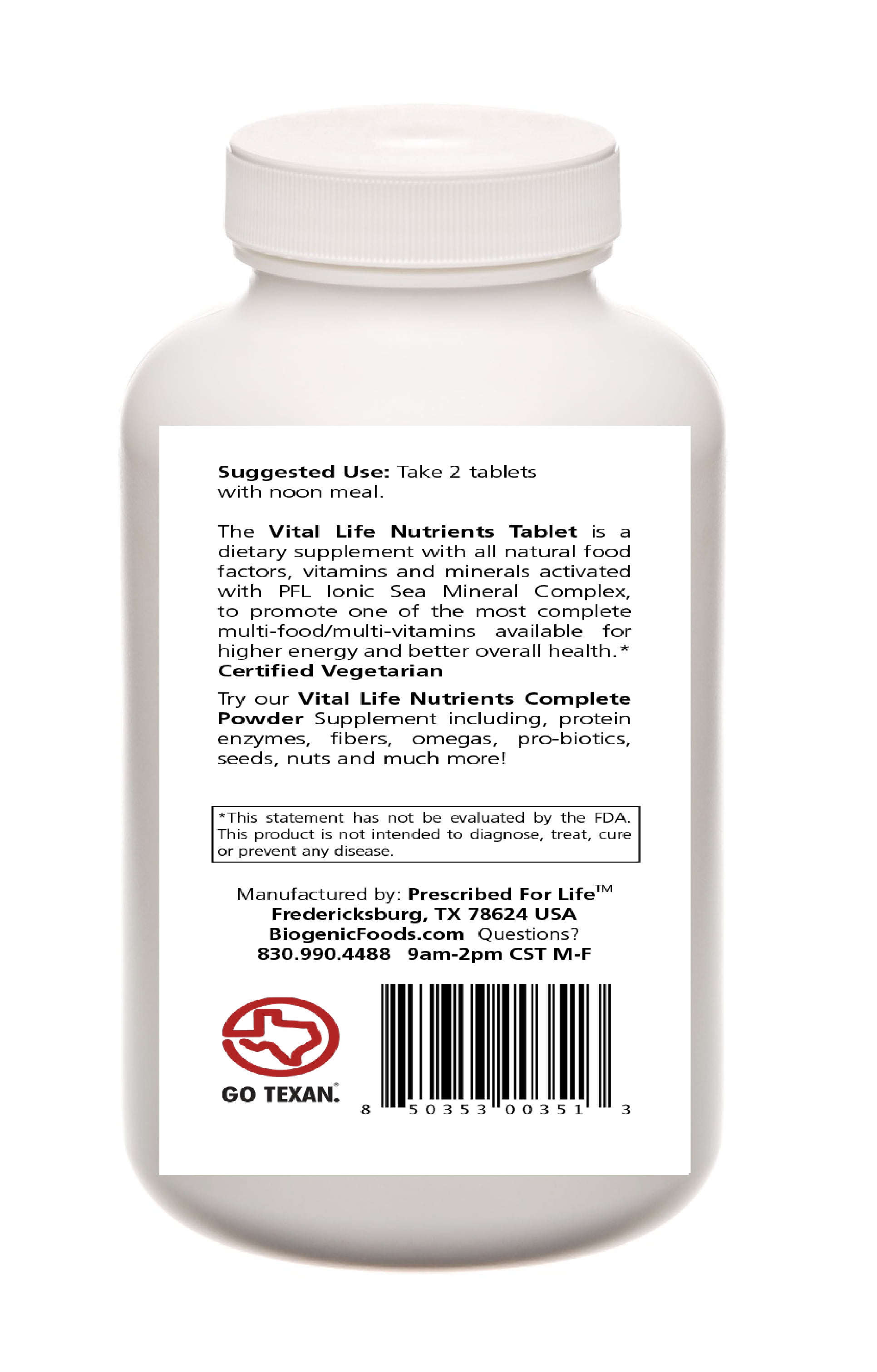 Vital Life Nutrients Tm The Complete Ultimate Green Multi Vitamin In A Whole Food Base 1 Rapid Dissolve Tabs Walmart Com