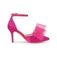 thumbnail image 3 of BLISSFUL STEP Women's Shoes Bow Tie Ankle Strap Stiletto Heel Pointy Toe Sandals Hot Pink 8, 3 of 7