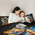 thumbnail image 4 of Manfei Motorcross Dirt Bike Twin Bedding Sets 7 Pieces, Boys Motorcyclist Bedding Comforter Set, Hippie Graffiti Sheet Sets, Microfiber Bedroom Decor, 4 of 7