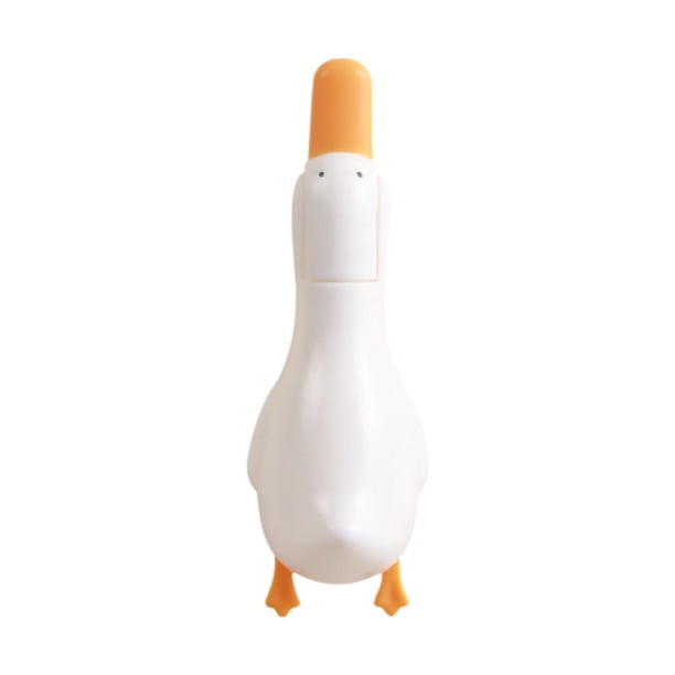 Herramienta práctica para quitar el pelo, 2 en 1, para decoración del hogar, con bonito pato, recogedor de pelos y pinza para desagüe. blanco