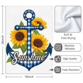 thumbnail image 3 of 2 Pcs Funny Kitchen Towels,Sunflower Anchor Sunshine Microfiber Dish Towels,Kitchen Tea Towels,Kitchen Towel Set (18" X 26"), 3 of 3