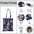 thumbnail image 4 of Vintage Daisy Print Reusable Grocery Tote Bag – Large Canvas Shopping Bag with Boho Floral Watercolor Design, Eco-Friendly & Heavy-Duty Market Tote for Women, Farmers Market, Beach, Spring & Summer, 4 of 5