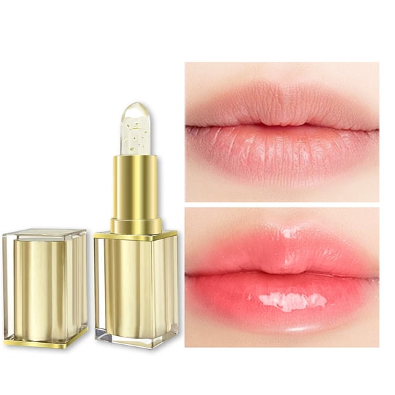 ONLYEOR Color Changing Lipstick, Transferproof Color Changing Lipstick, Gold Foil Moisturizing Glossy Shine Lip Gloss, Moisturizing Lip Gloss, Long-Lasting Glossy Finish for Women 3.5g