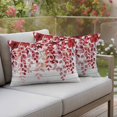 thumbnail image 4 of Pack of 2 Outdoor Pillow Covers 20x12 Inch Waterproof Red Eucalyptus Leaves Throw Pillow Covers,Decorative Couch Pillow Shams Protectors Summer Botanical Weeping Wooden Patio Cushion Pillowcases, 4 of 8