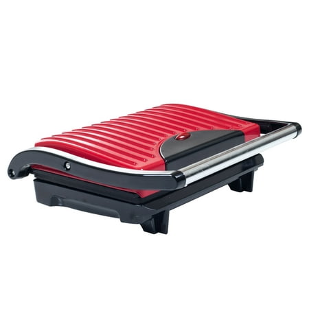 Panini Press Indoor Grill and Gourmet Sandwich Maker With Nonstick Plates (Red) by Chef