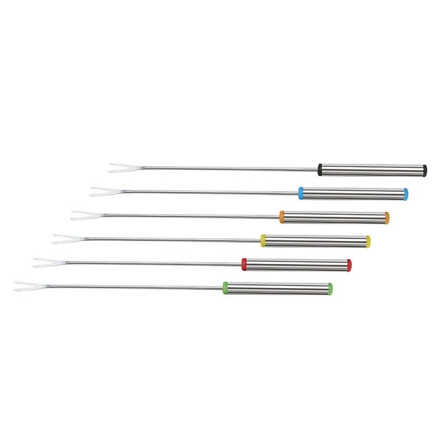 Fourchettes de Barbecue 6 Pcs en Acier Inoxydable Dessert Fruit Viande Outil de Cuisine et de Salle à Manger pour Grillades et Ensemble de Bar de Barbecue