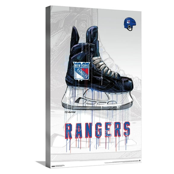 NHL New York Rangers - Drip Skate 21 Canvas Wall Poster, 14.725" x 22.375"
