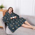 thumbnail image 5 of Oversized Wearable Blanket Hoodie,Dark Blue Christmas Tree Pattern Sherpa Blanket Hoodie with Super Pockets,Super Warm Fuzzy Pullover for Women & Men, 5 of 6