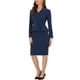 thumbnail image 4 of Conjuntos de trajes para mujeres INSPIRE CHIC, atuendos de negocios, blazer peplum sin cuello, traje de falda lápiz formal de 2 piezas, XS azul oscuro, 4 of 6