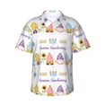 thumbnail image 2 of Yiaed Watercolor Gnome Garden Print Hawaiian Shirt for Men Short Sleeve Button Down Shirts Beach Shirts for Men-Medium, 2 of 5