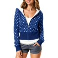 thumbnail image 3 of HCYSFG Womens Cute Polka Dot Hoodie Y2k Zip Up Hoodies Jackets Fleece Cropped Sweatshirt Hooded Fall Tops, 3 of 5