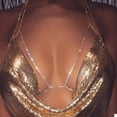 thumbnail image 5 of Rhinestone Body Chain Bra Summer Beach Bikini Waist Chain Chest Belly Chain Crystal Sexy Body Jewelry for Women and Girls (Gold), 5 of 11