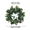 thumbnail image 3 of MTBLYS Corona navideña artificial con bayas rojas|piñas y follaje verde|Anillo decorativo para puerta de entrada o ventana|Guirnalda de plástico de 34 cm (13|4 pulgadas), 3 of 6
