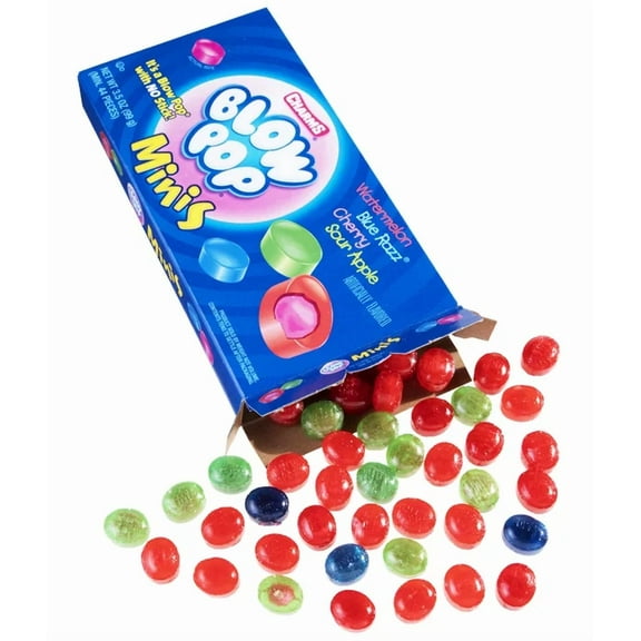 3 pack Blow Pops Minis- A gum-filled lollipop without a stick.