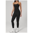 thumbnail image 4 of PISONIC Workout Sets for Women, 2 Piece Seamless Spaghetti Straps Crop Top Matching High Waist Leggings Gym Yoga Outfits, 4 of 7