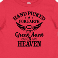 thumbnail image 4 of Inktastic Handpicked for Earth by My Great Aunt in Heaven Boys or Girls Baby T-Shirt, 4 of 5