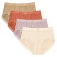 thumbnail image 1 of GigrtiJin Womens Mid Rise Ribbed Underwear Multipack Seamless Lace Panties With Bow Ribbon Breathable Underpants 4 Pack, 1 of 2