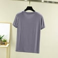 thumbnail image 6 of JGGSPWM Womens Solid Short Sleeved V Neck Tees Solid Color T-Shirt Tops Gray XL, 6 of 6