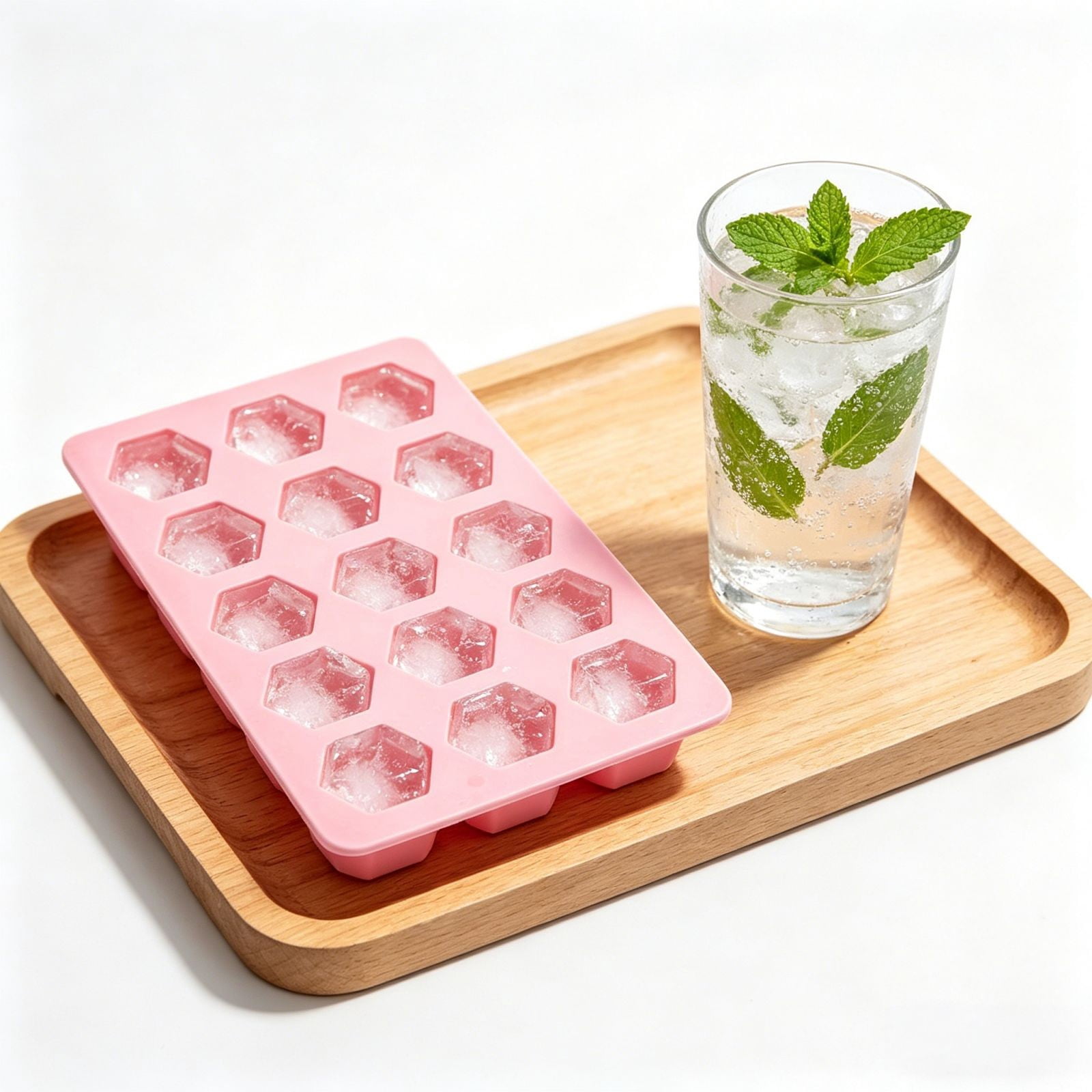 UJMNHYGT Ice Cube Trays Easy Release, Flexible Silicone Ice Cube Molds with Removable Lid, Reusable Freezer Ice Trays Stackable for BPA Free